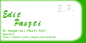 edit paszti business card