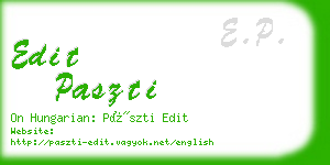 edit paszti business card